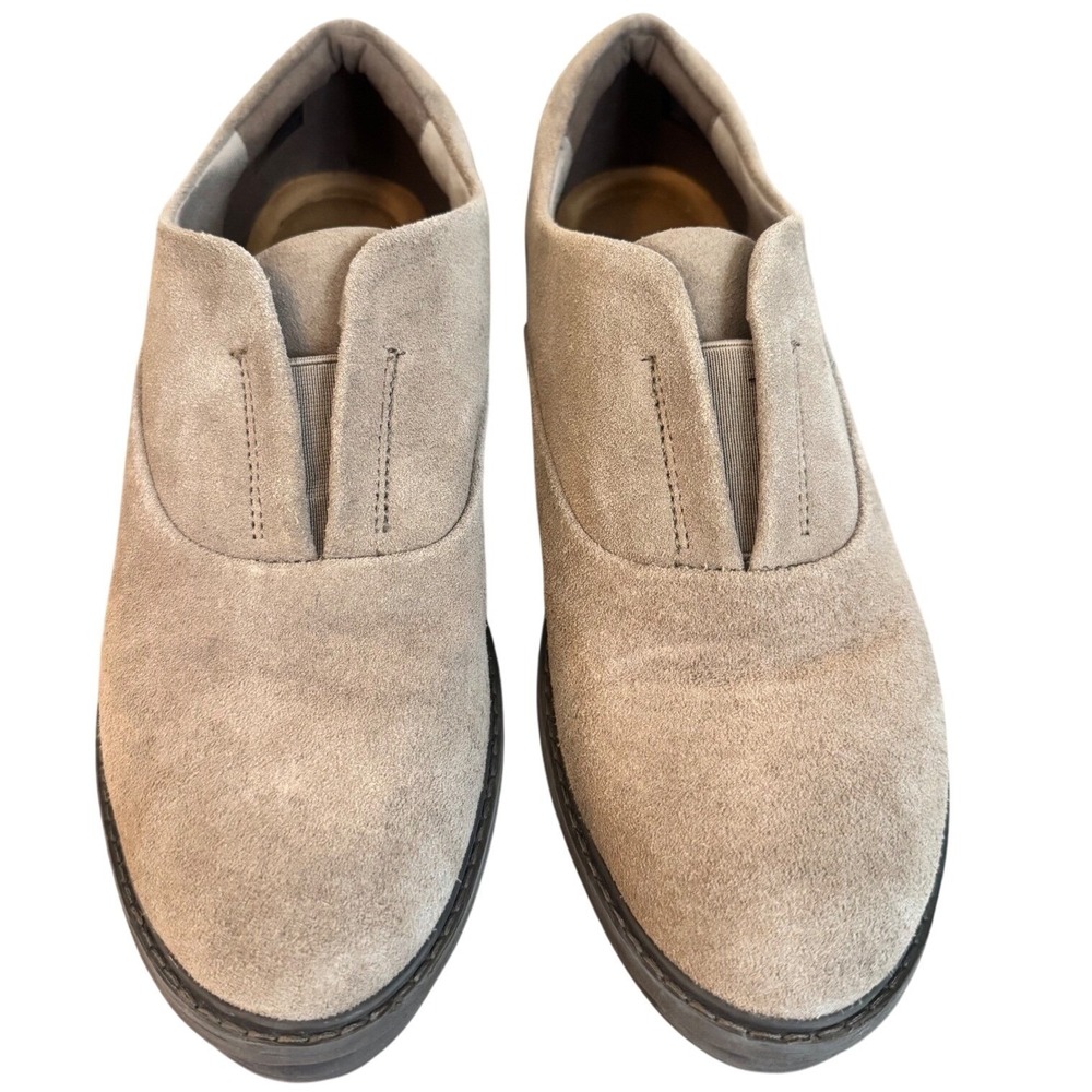 Clarks Women's Airabell Sky Slip-On Shoes Gris Beige Suede Size 11M Comfort